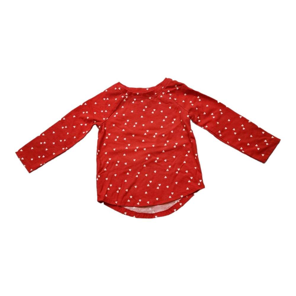 Cat & Jack Toddler Girl Long Sleeve Heart Top 2T